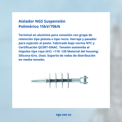 Aislador Suspension Polimerico - Sinteticos 15kv/70kn
